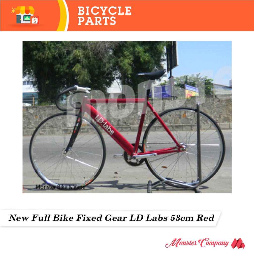 New Full Bike Fixed Gear LD Labs 55cm Red