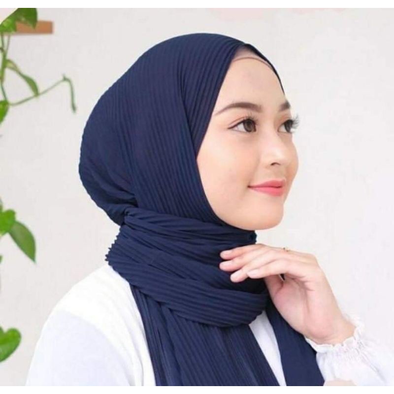 Hijab PASHMINA Plisket premium Full PLEATED SHAWL Lidi | Shopee Indonesia