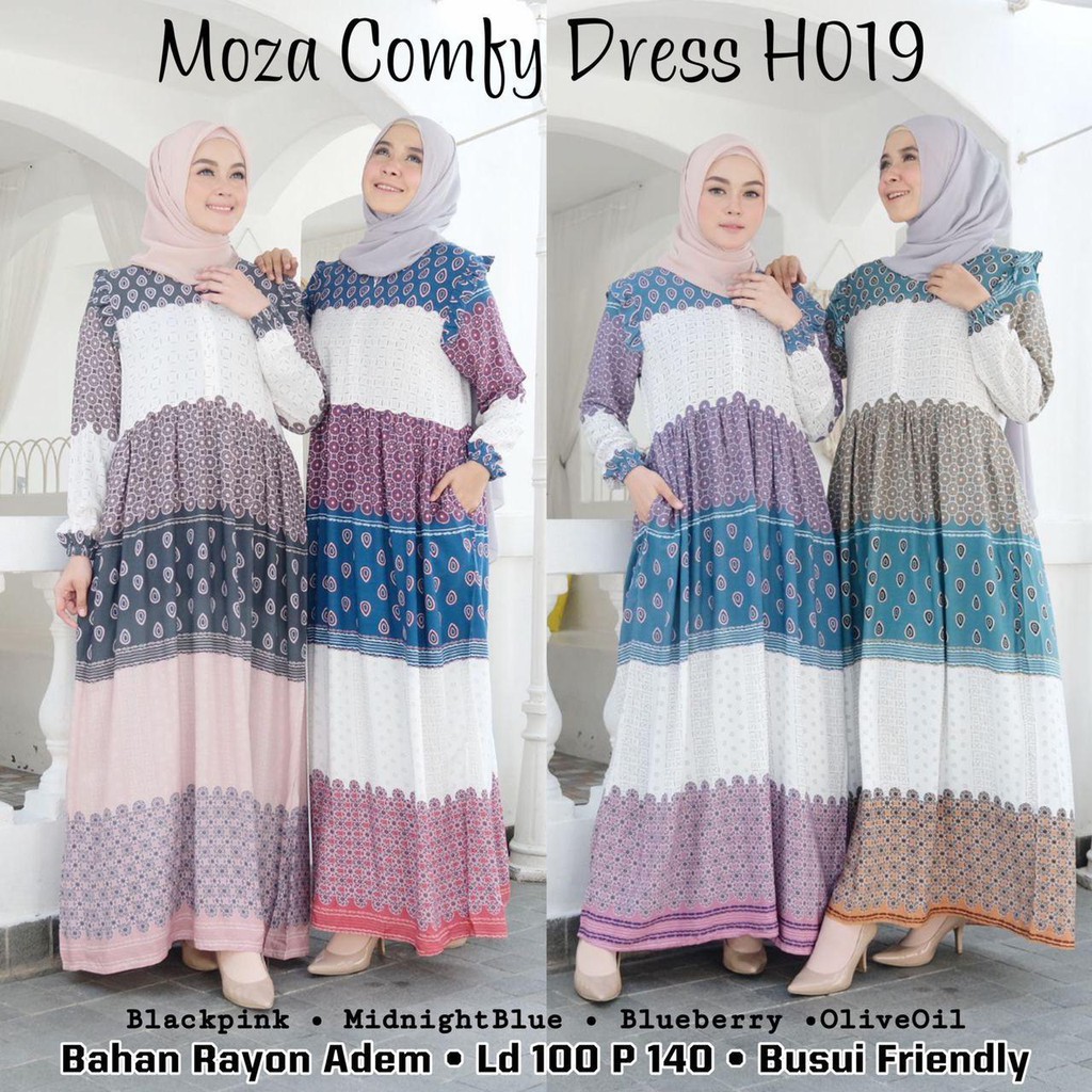 MOZA COMFY DRESS // DRESS MUSLIM // CASUAL DRESS // RAYON
