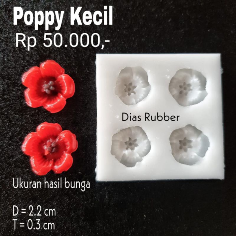 Cetakan Puding Silikon Dias Rubber Poppy Kecil