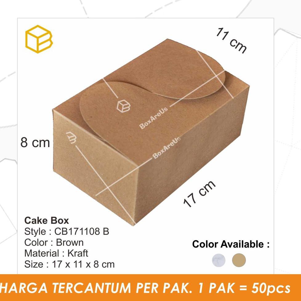 

Cr8> Cake box. packaging. snack box. kotak kue - CB171108 (50pcs)(terbaru)Fp6>