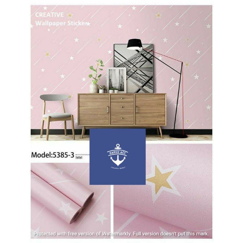 WALLPAPER STIKER DINDING BINTANG JATUH GREY