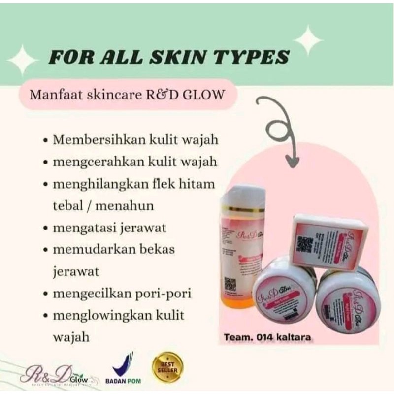 skincare R&D glow 100% ori
