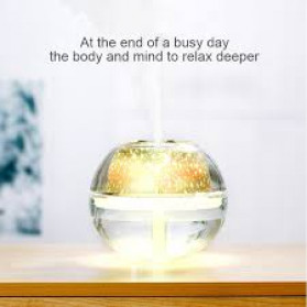 (MAINANKYU) Air Humidifier Aromatherapy Oil Diffuser LED Night Projection Lamp 500ml - HUMI H99 - White