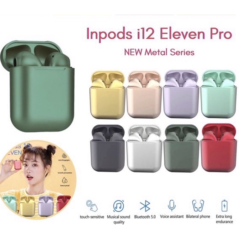 Inpods 12 METALIC SERIES HEADSET BLUETOOTH 100% ORIGINAL inpods metalik