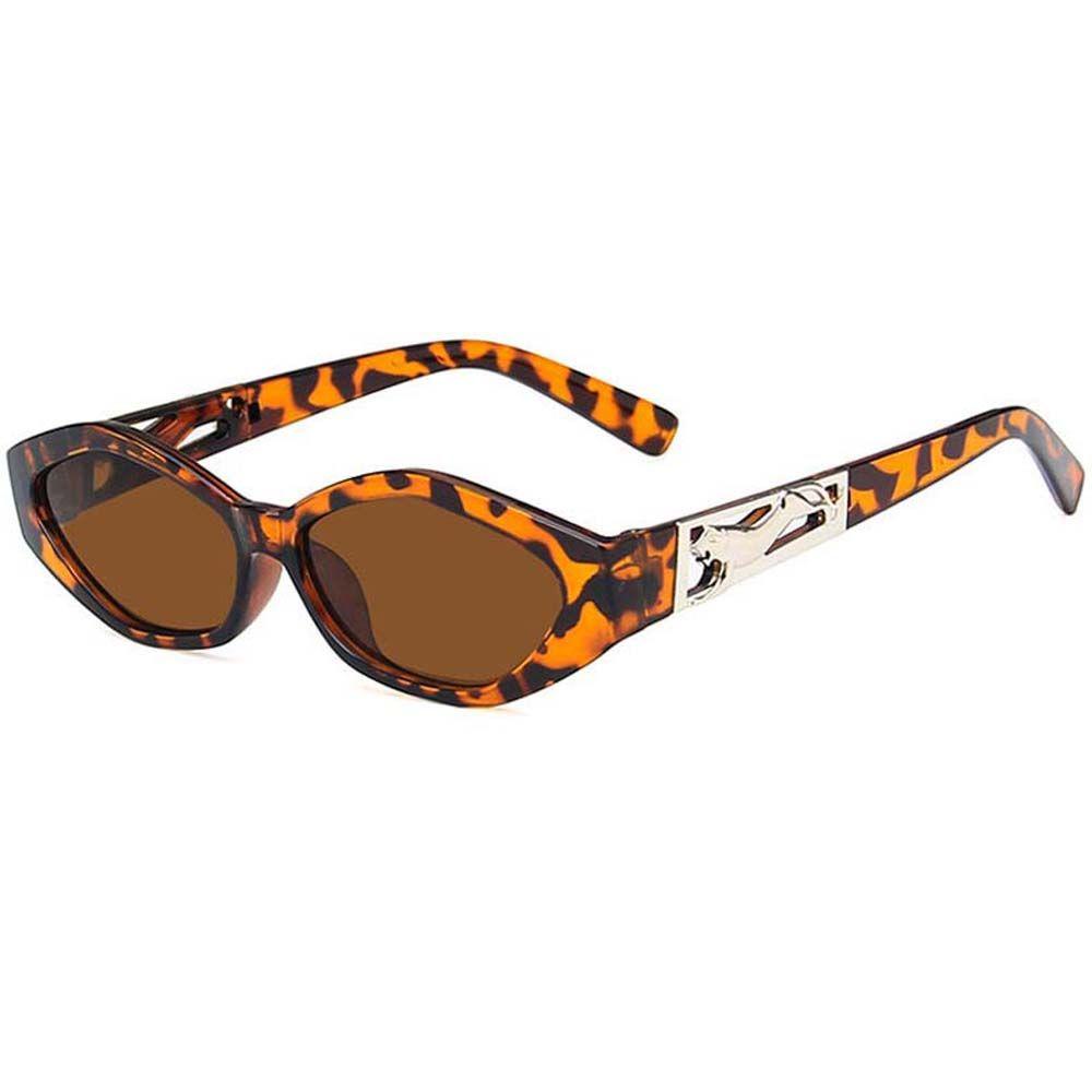 Mxbeauty Kacamata Wanita Fashion Untuk Pria Anti UV Motif Leopard UV400 Kacamata Matahari Bingkai Kecil Rectangle Sunglasses