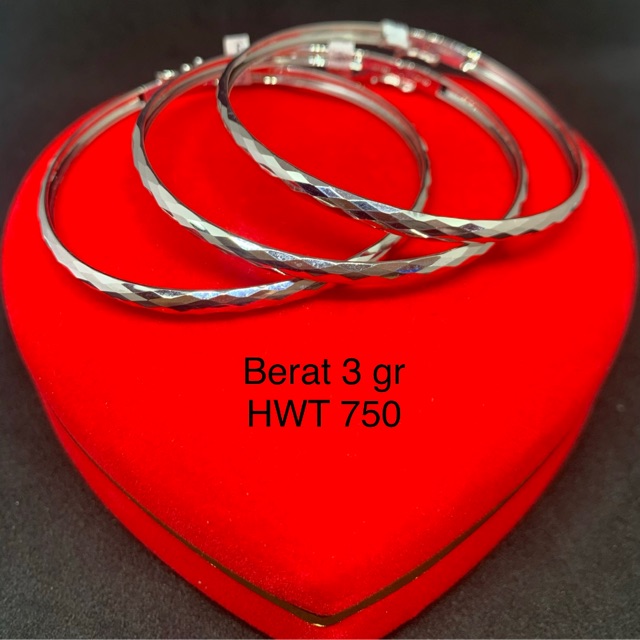 Gelang emas asli mas putih kdr 750 HWT mesin ukir