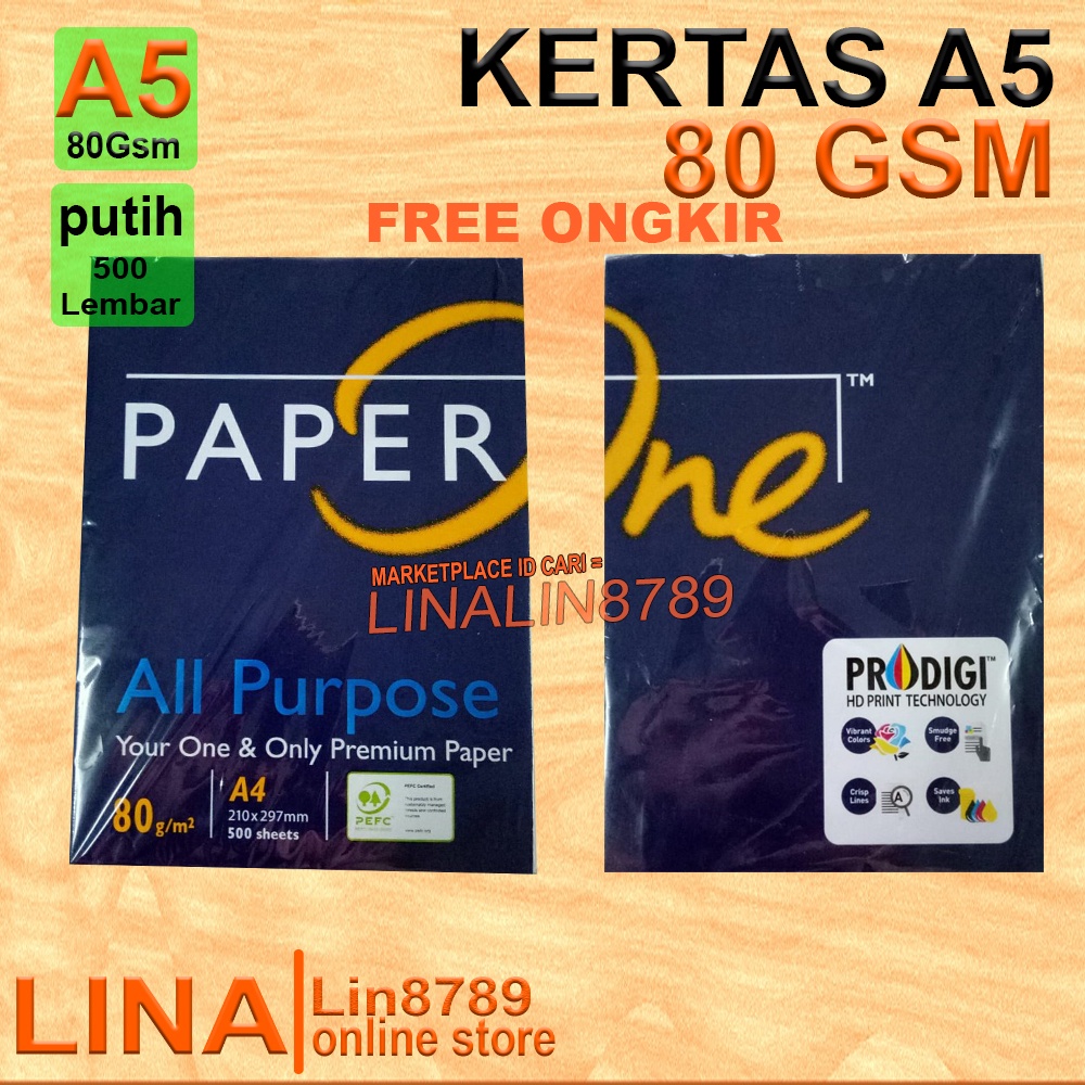 

KERTAS HVS A5 80GR MERK PAPERONE DAN RANDOM| KERTAS A4 BELAH 2 (21 cm x 14,8 cm) 1 RIM