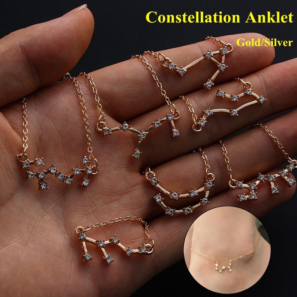 Top Constellation Gelang Kaki Hadiah Ulang Tahun Terbaik Kaki Perhiasan Cubic Zirconia Berlian Guardian Star Braceletss