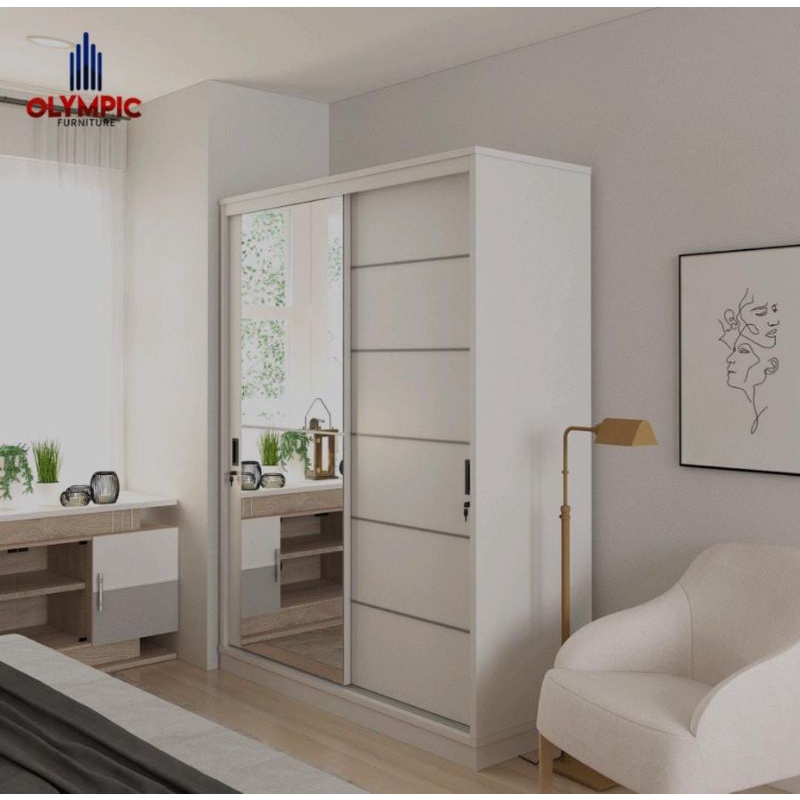 Lemari Pakaian Sliding Olympic 2 Pintu WSD PALAZIO