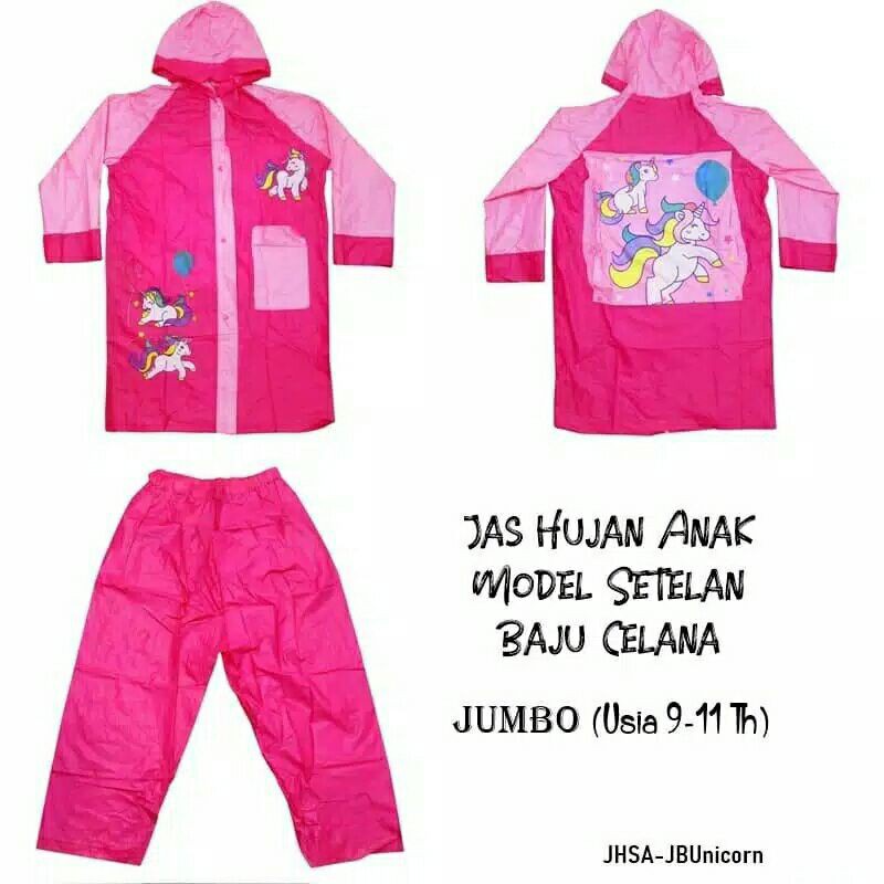 JAS HUJAN ANAK MOTIF KARAKTER JAKET DAN CELANA