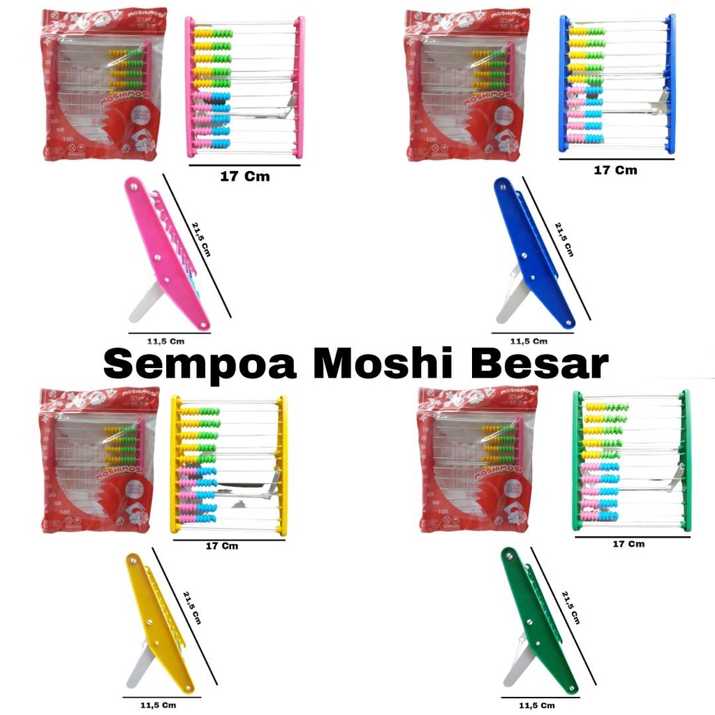 

AS888 - Simpoa / Sempoa / Sipoa / Abascus Mainan Berhitung Anak-anak Moshi-moshi Besar 17x21cm