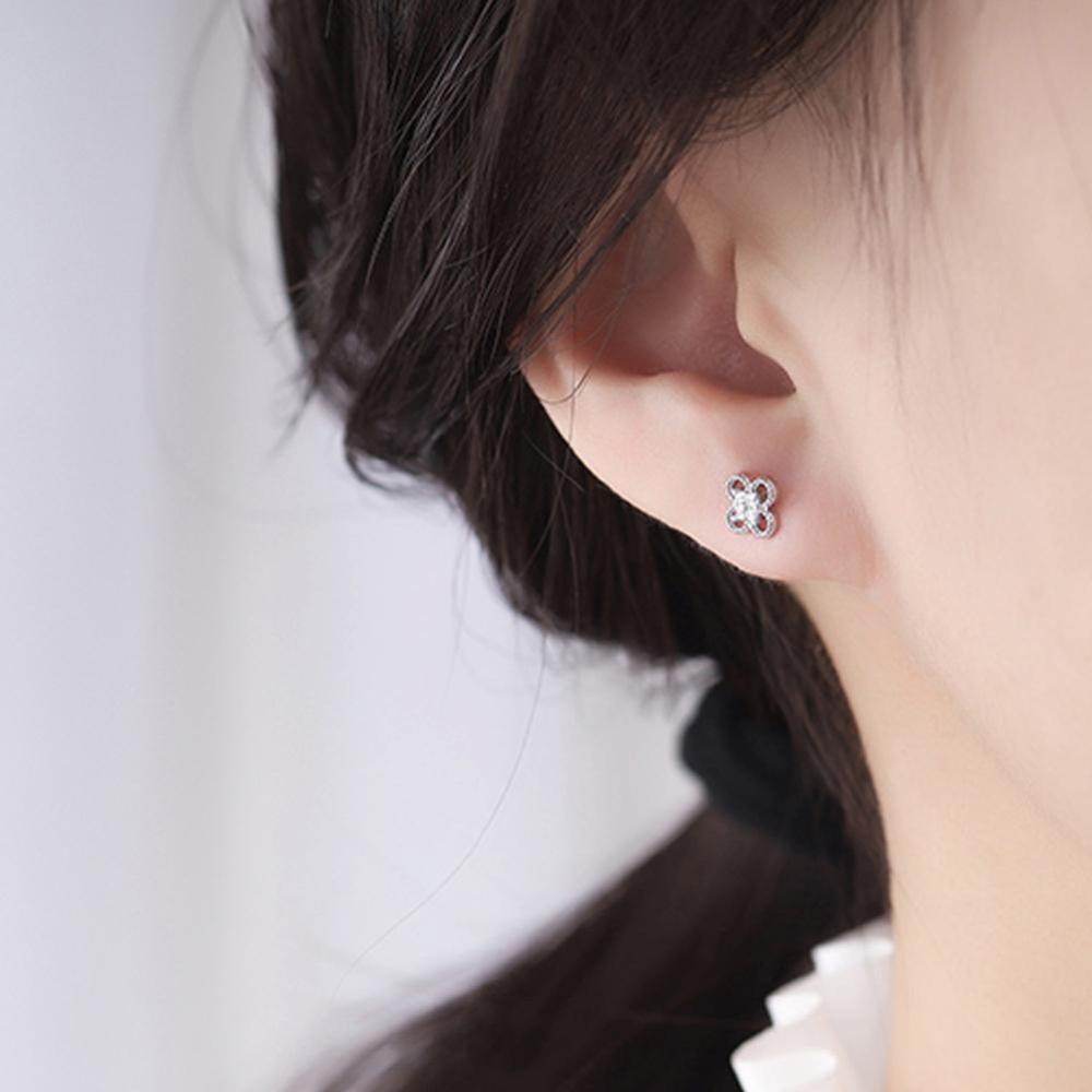 Timekey Anting Tusuk Desain Bunga Hias Zircon Gaya Simpleelegan Untuk Wanita A3K3