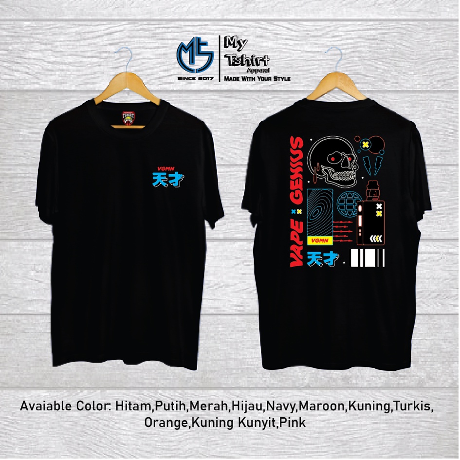 Baju Kaos Vape Genius Full Sablon Dtf Tema Street Ware