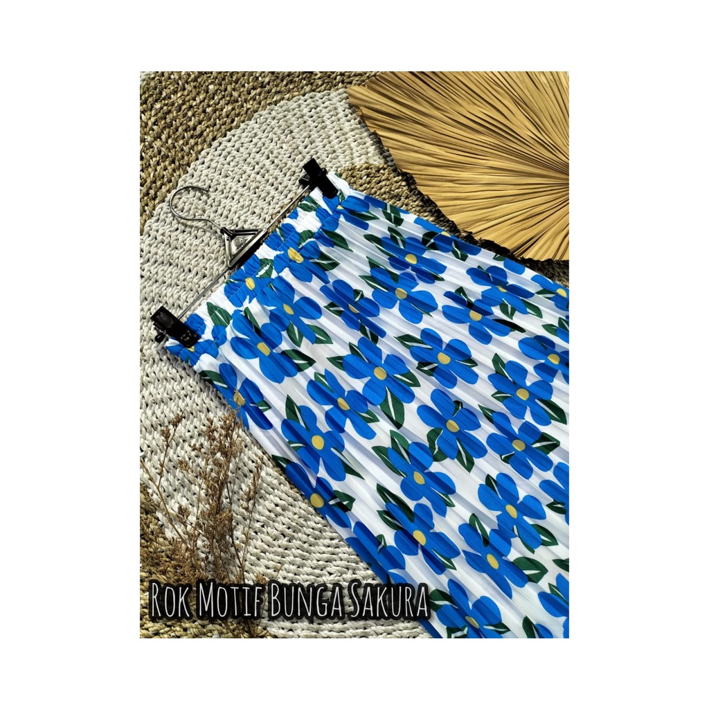 ROK PLISKET MOTIF TERBARU // ROK PLISKET MOTIF BUNGA SAKURA // ROK PLISKET MOTIF KRISAN