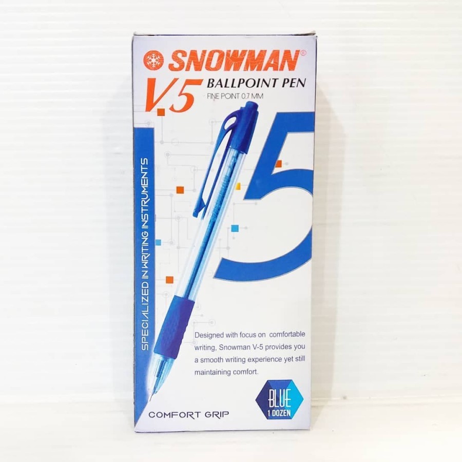 

TBMO (PACK) BOLPEN SNOWMAN V5 BIRU @12