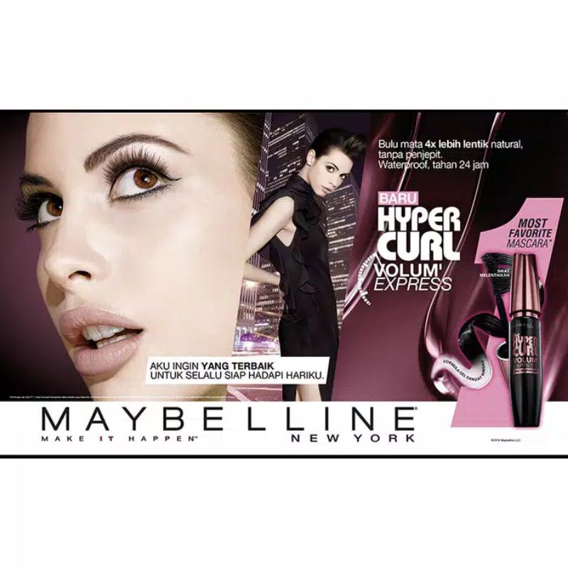 Maybelline Hypercurl Volum Express Waterproof ( BPOM Original 100%)