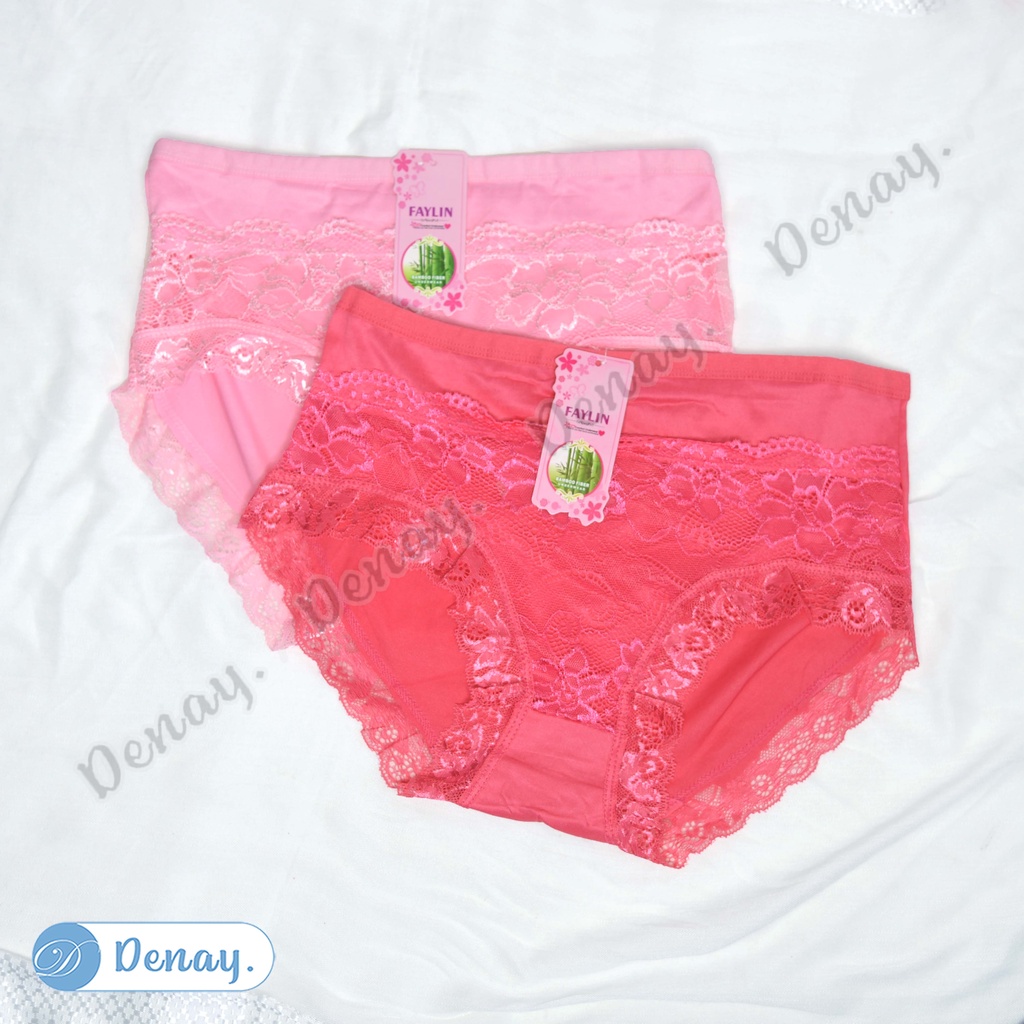 Tokodenay - Celana Dalam Wanita - CD Faylin Renda Polos - Spandex Premium Quality - Isi 3 Pcs