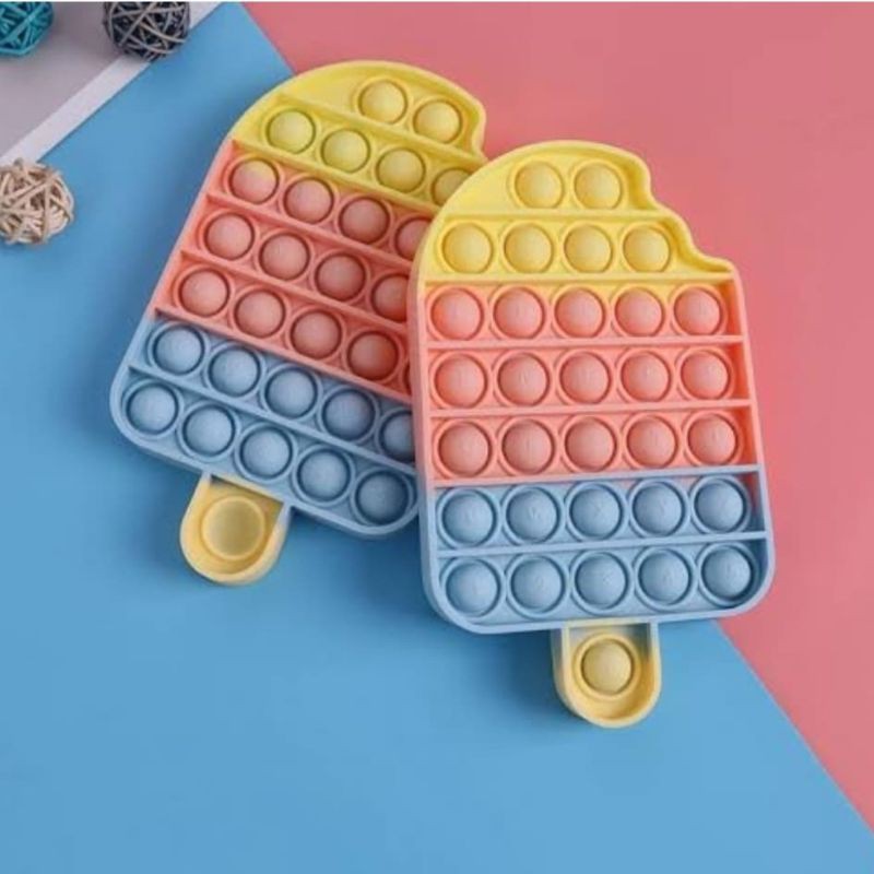 IMPORT) POP IT RAINBOW POP IT ES CREAM STIK PASTEL-1