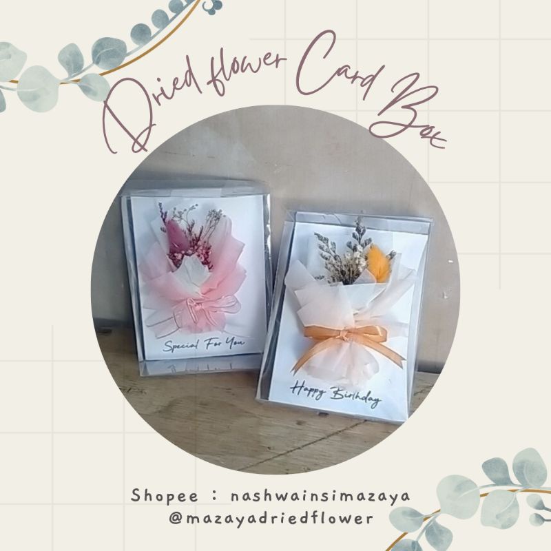 Kartu ucapan Premium Dried Flower greeting Card