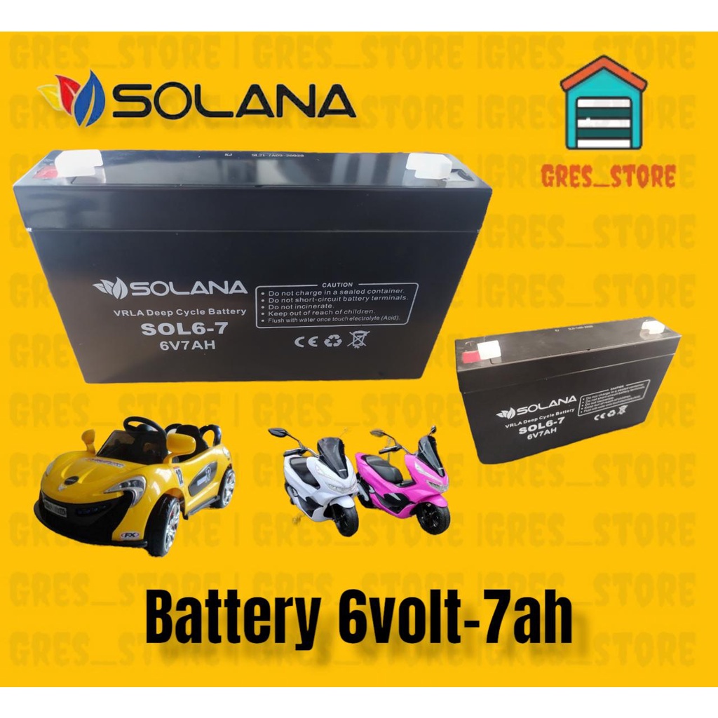 AKI MOBIL PLIKO 6V 7AH AKI MOBIL MOTOR ANAK SOLANA 6VOLT 7AH AKI PLIKO PMB AKI MOBIL ANAK SOLANA 7AH