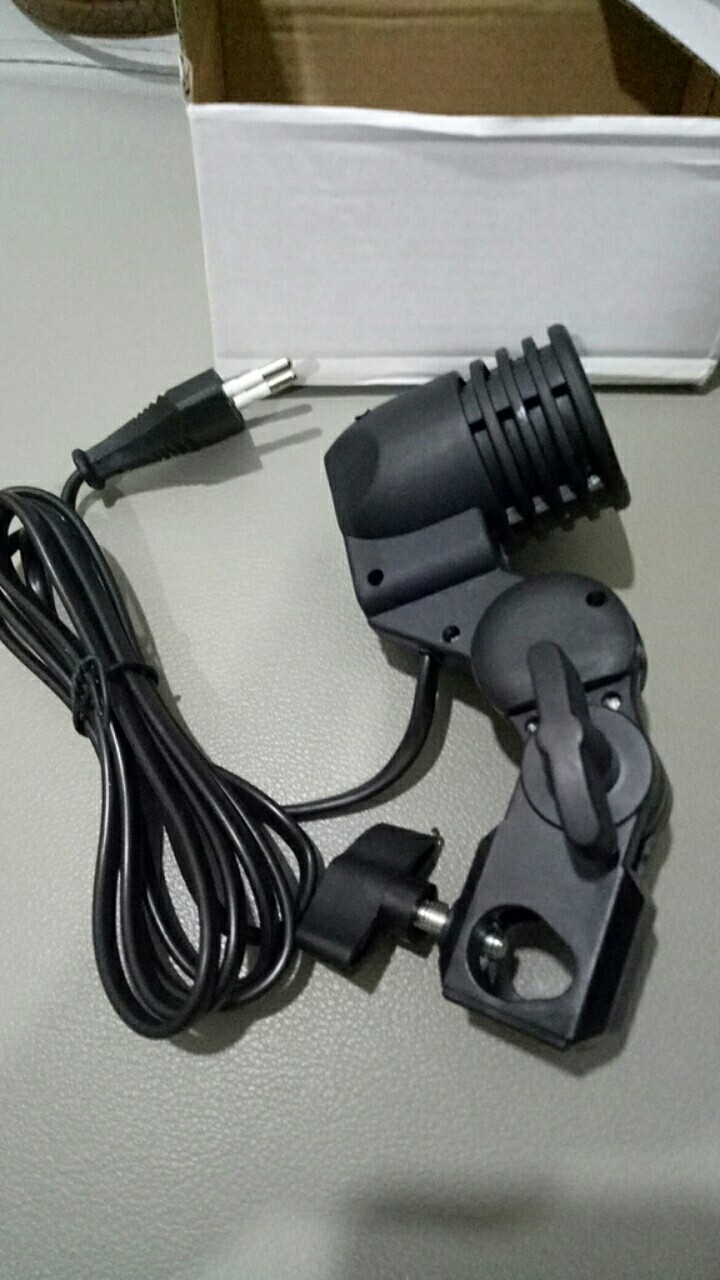 Lamp Holder Single Socket E27 Dengan Dudukan Payung - Ec - Black