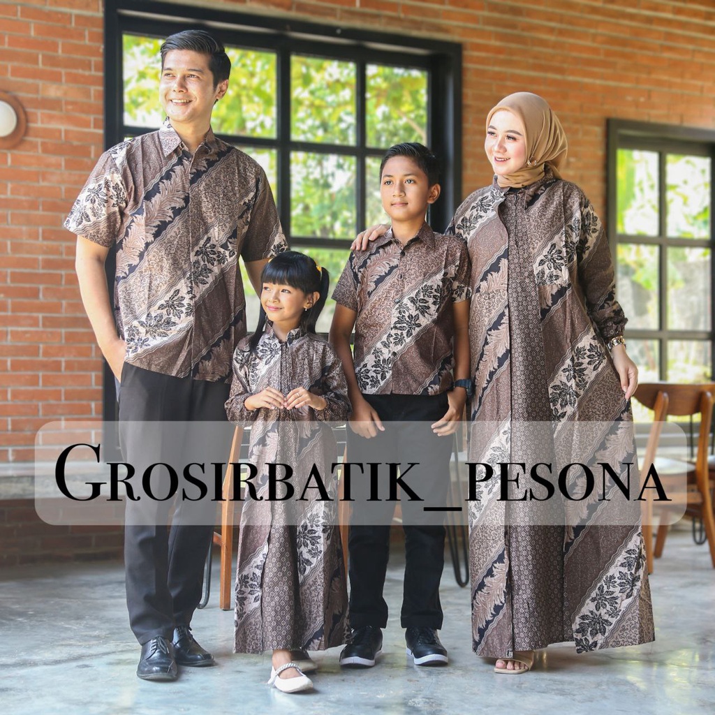 COUPEL GAMIS FAMILI Batik keluarga ,SARIMBIT IBU AYAH DAN ANAK