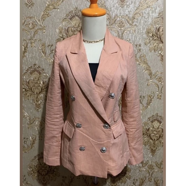 double breasted blazer / jas outer nude preloved second branded original