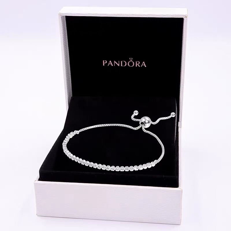 Pandora Gelang 925 Silver Cubic Zirconia Diamond Adjustable Untuk Wanita