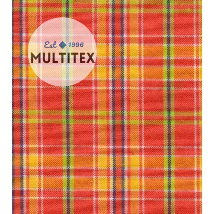 [GULUNGAN] Bahan kain kotak orange TC Katun seragam orange oren sekolah rok rompi cotton adem lembut