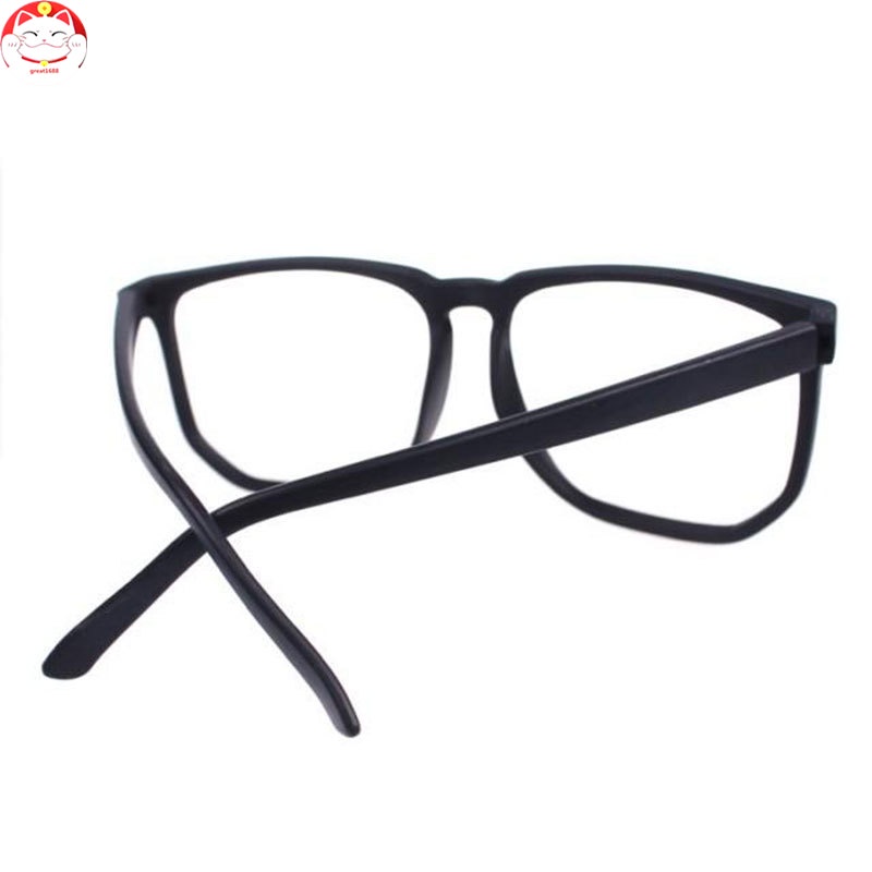 Sun Glass Unisex Oversized Retro Tortoise Shell Nerd Geek Clear Lens Plain Glasses