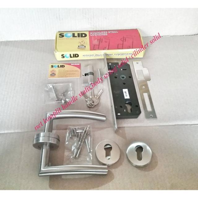 KUNCI PINTU SOLID SET HANDLE PINTU SOLID ROSES SOLID SET Stok terbatas kunci komplit solid kunci pin