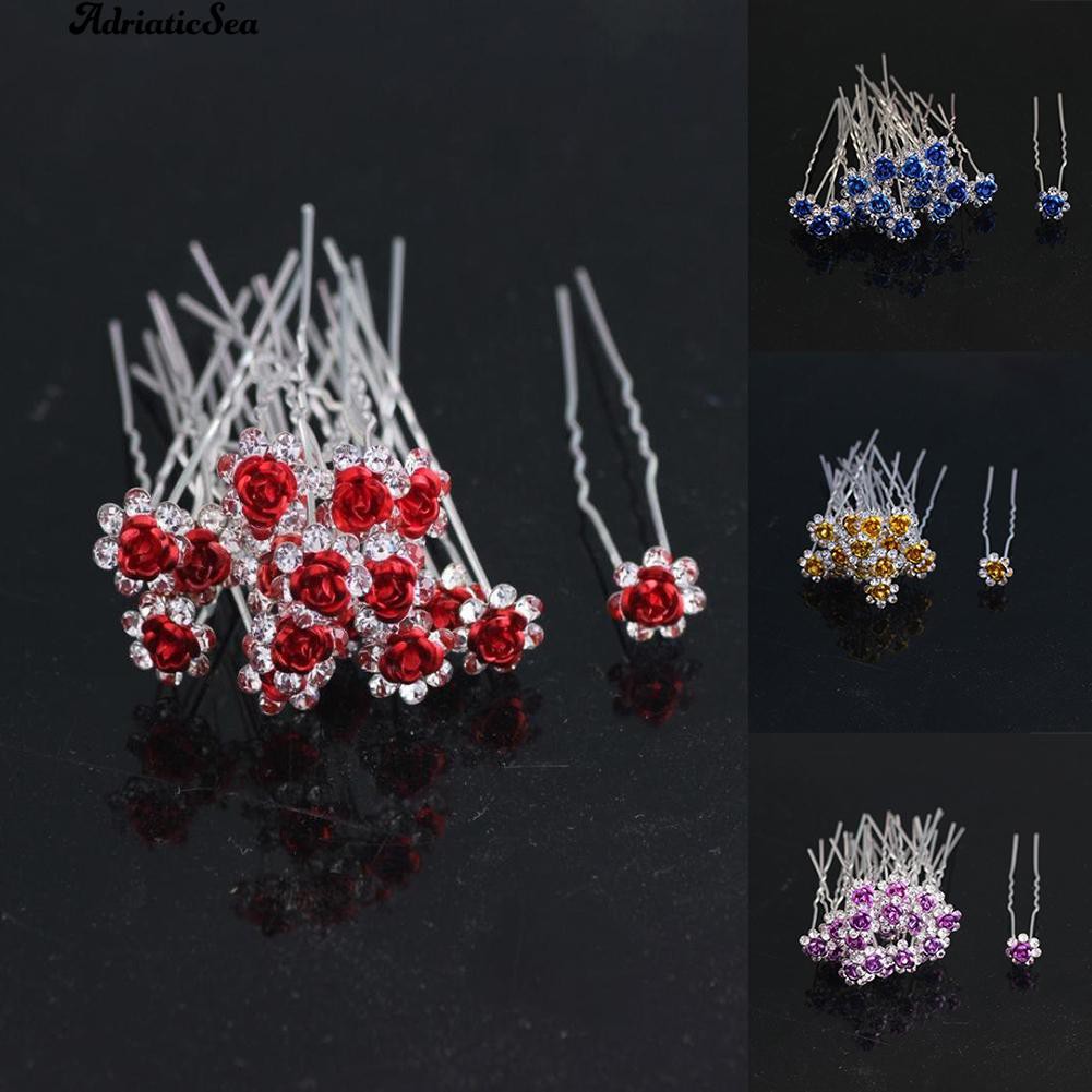 10Pcs Jepit Rambut Model Bunga Mawar Lapis Silver dengan 10Pcs Jepit Rambut Model Bunga Mawar Lapis Silver dengan
