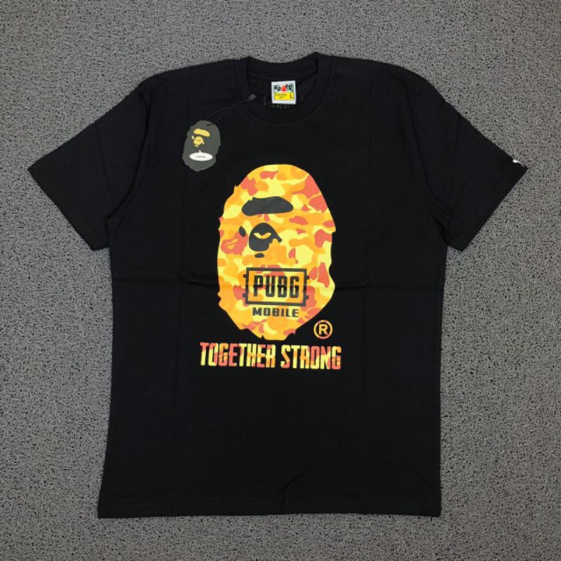 TSHIRT KAOS BAJU A BATHING APE BAPE X PUBG CAMO BLACK LIKE ORI