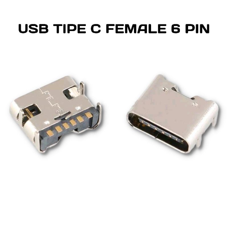 Soket usb tipe c female and 6 pin soket usb female tipe c 3.1 SOKET TIPE C CEWEK