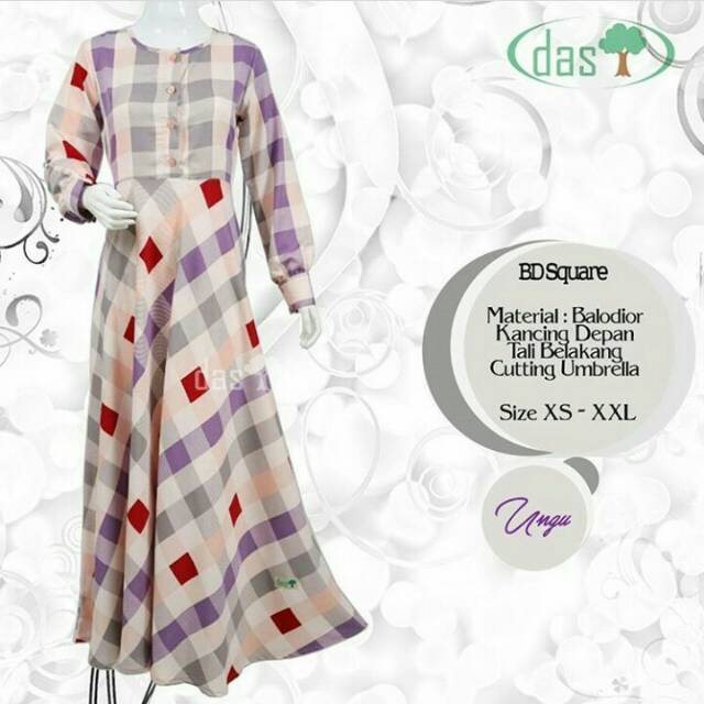 Gamis Syari Das Umbrella Busui bahan Balodior Kotak-kotak Dasmuslim