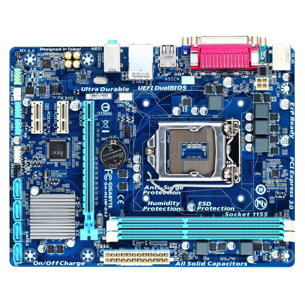 Motherboard GIGABYTE H61M-DS2 - Socket LGA 1155 READY AGAN