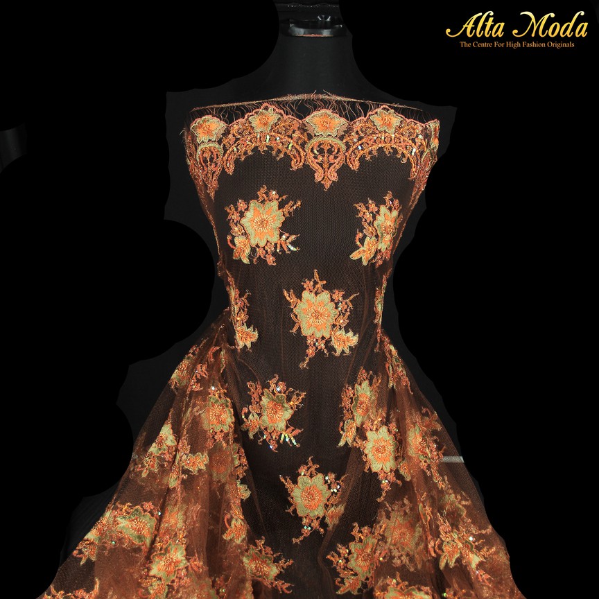 

Alta Moda Tile Bordir Prada Coklat Bunga Orange (1Pcs)