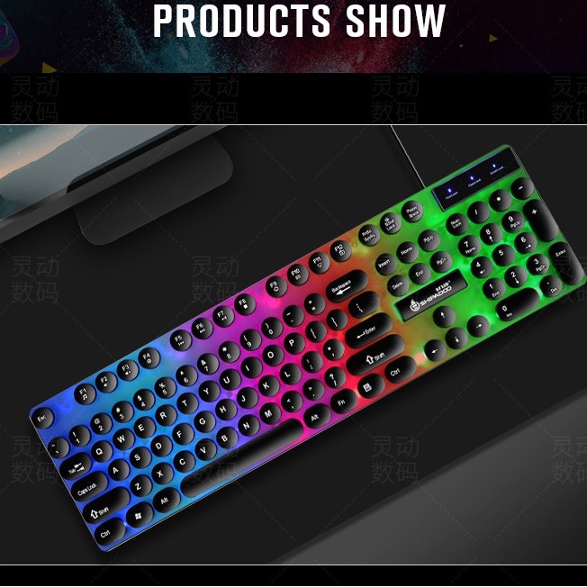 【COD】Jovitech Gaming Keyboard RGB LED Backlit  Rainbow / Keyboard Gaming RGB G13-6