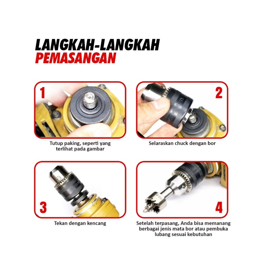 Kepala Bor 10 mm Untuk Mesin Gerinda 4inch Arbor M10 Drat Drill Chuck Grinder 4&quot; 4 inch 1.5 - 10mm cocok untuk Adaptor Dinamo