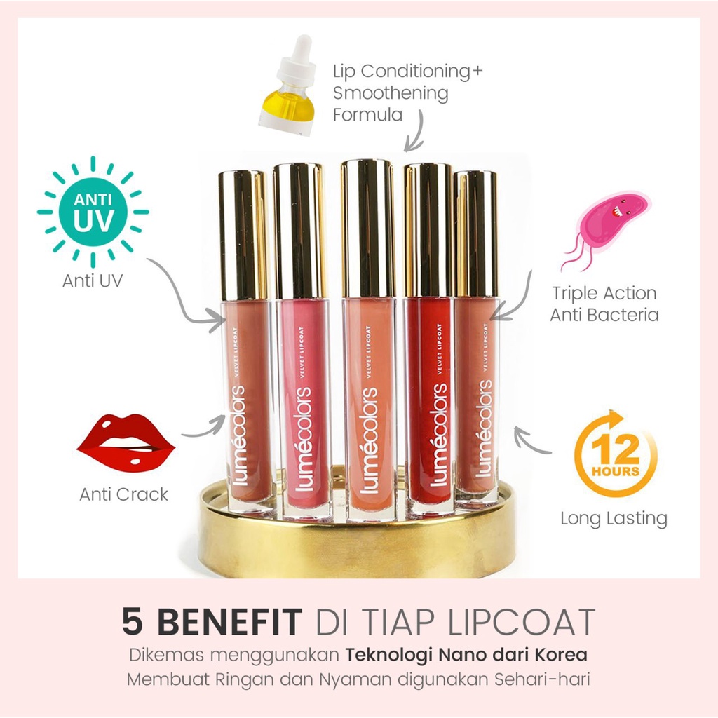 (Free Emas) Lumecolors Velvet Lipcoat Matte - SUNSET CHIC