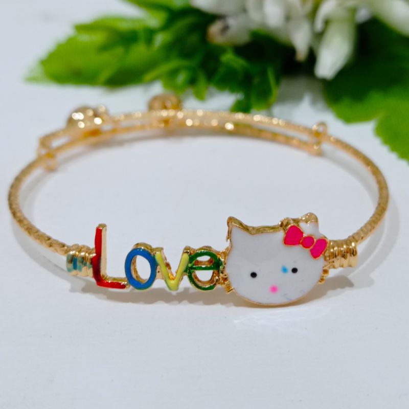 gelang tangan anak hello kitty, perhiasan xuping anak