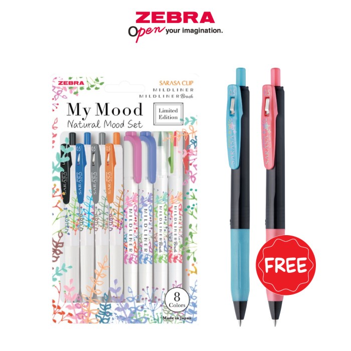 

(BISA COD) ZEBRA SARASA MILDLINER MY MOOD NATURAL SET 8PCS