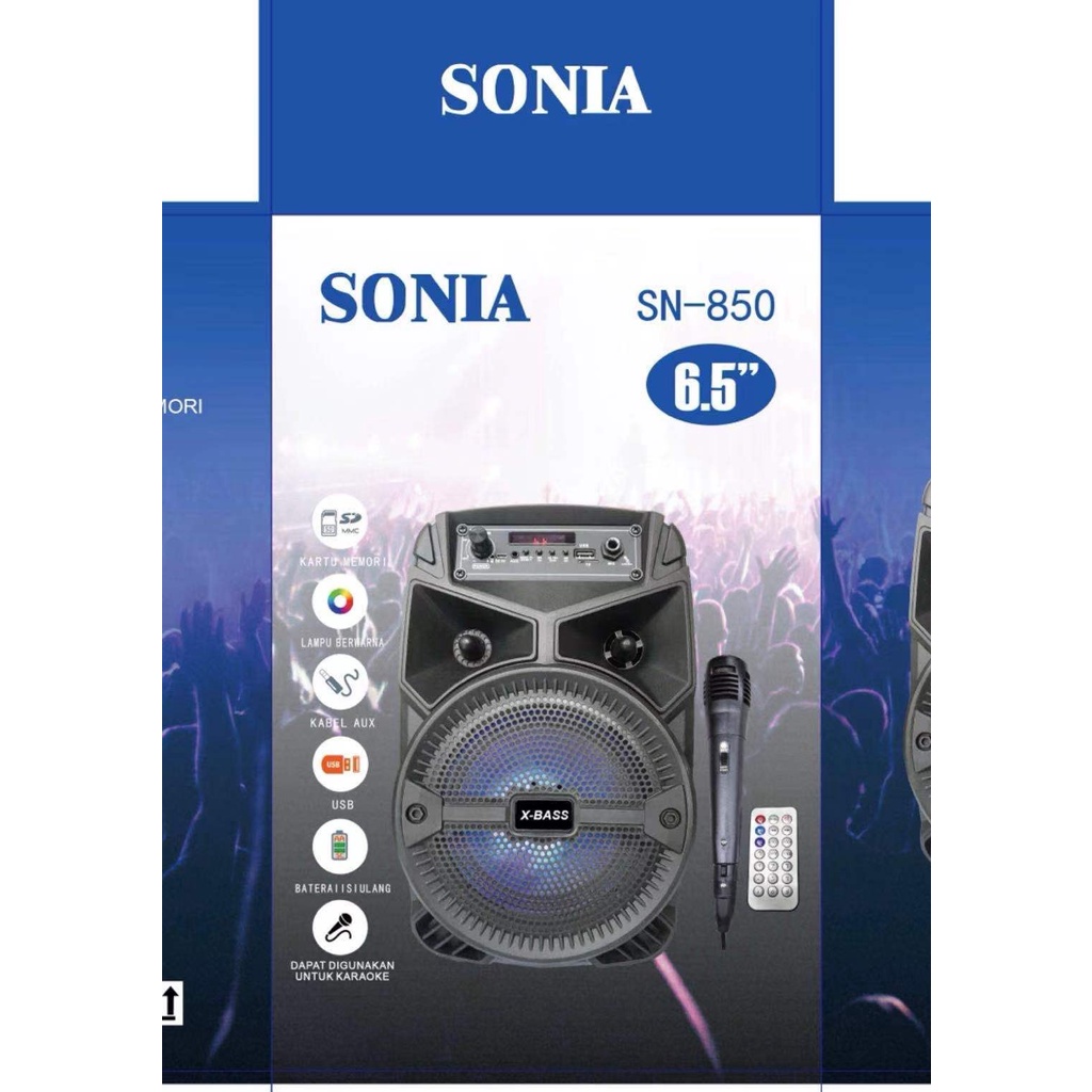 Speaker Portable Murah Sonia SN850 Free Mic Kabel