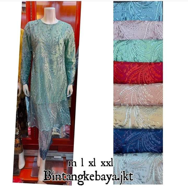 PROMO SET TUNIK TULLE MUTIARA BORDIR / TERBARU SET TUNIK TULLE MUTIARA BORDIR