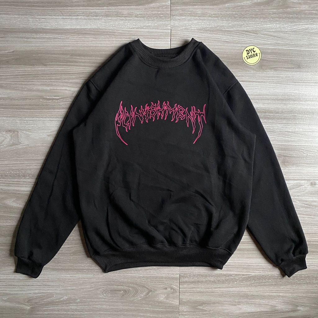 CREWNECK ORIGINAL PUNISHMENT SPESIAL ART STREEWEAR OVERSIZE BLACK