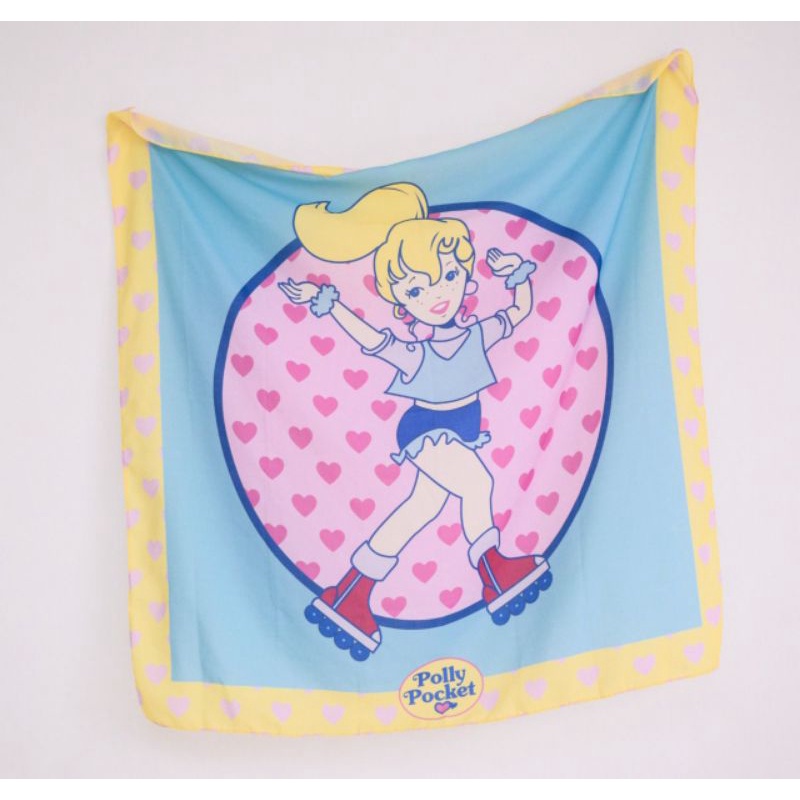 Polly Pocket Scraft Syal bahan Voile ukuran besar 110x110cm