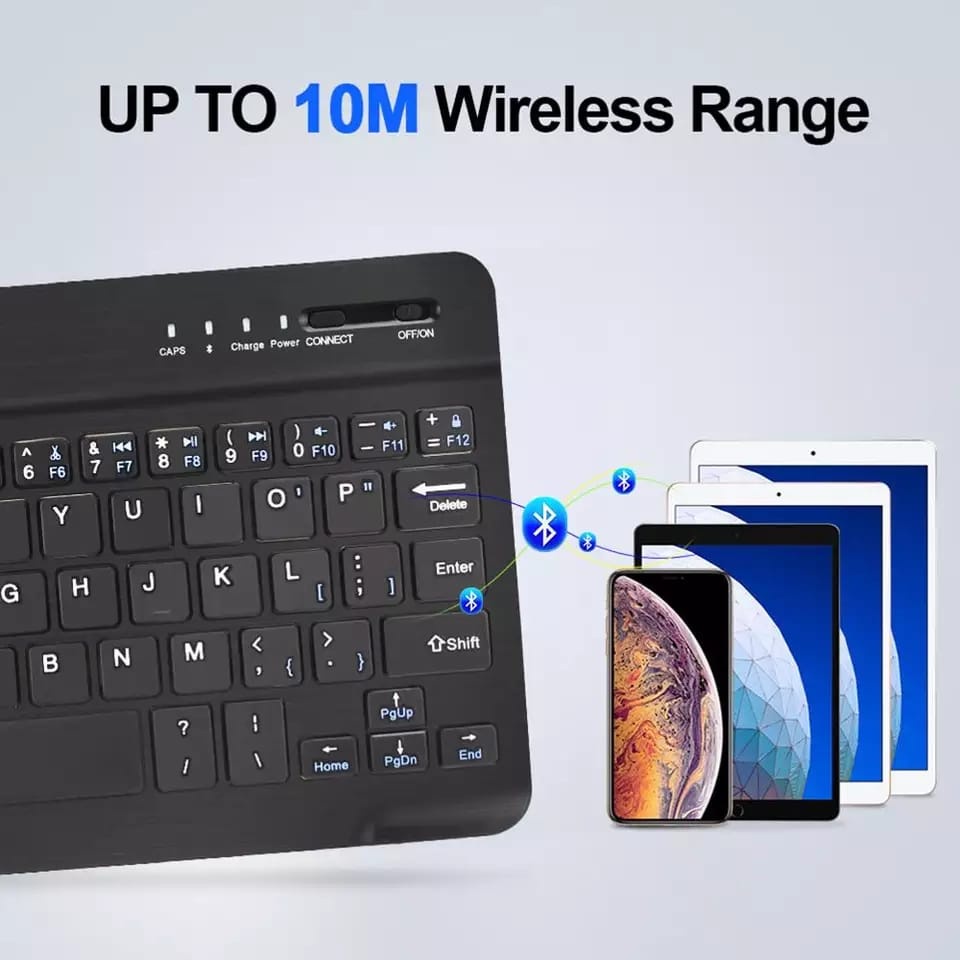 Keyboard Bluetooth Keyboard Mini Di Smartphone Laptop PC Baterai Isi Ulang