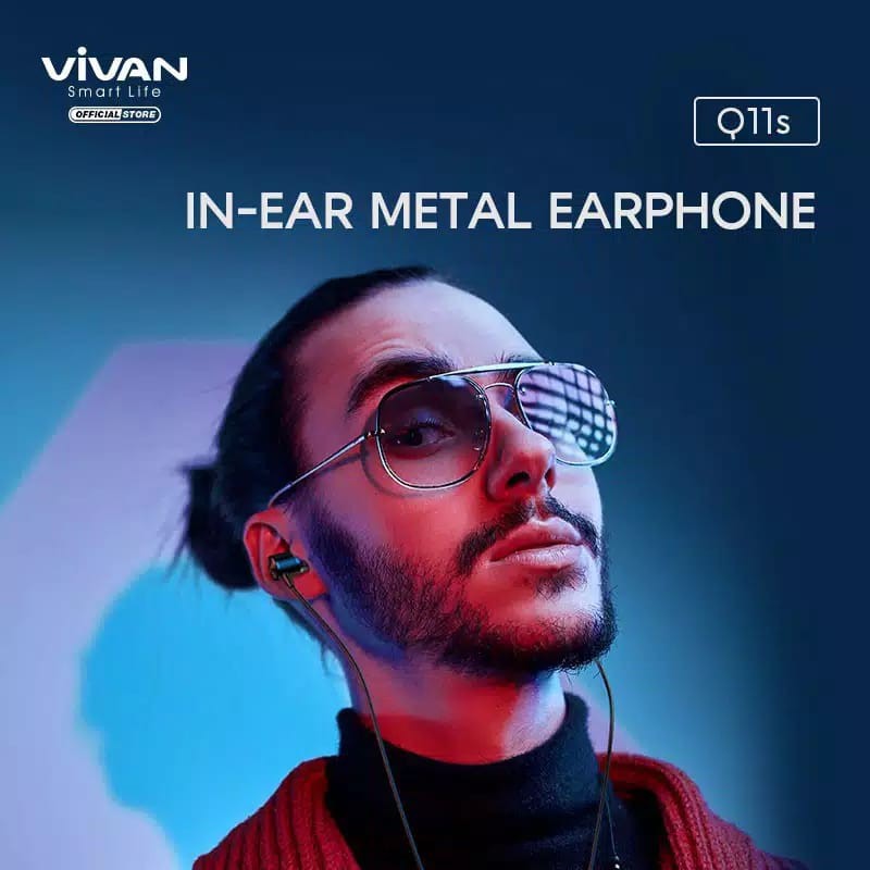 C_    Headset VIVAN Q11S Earphone In Ear Metal Wired Bass Stereo Ergonomic Design