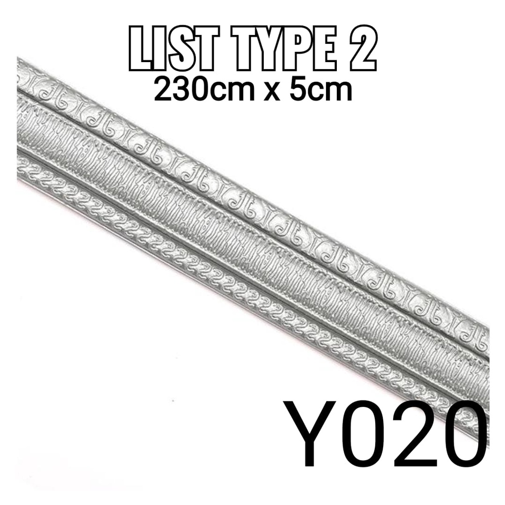 Wallpaper Foam 3D List / Stiker Dinding Atas / Wall Sticker List - 5MM-Abu 2 Y020